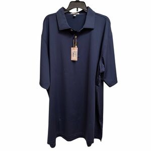 NWT Peter Millar Polo Shirt Mens XL Navy Performance Crown Logo Summer Comfort